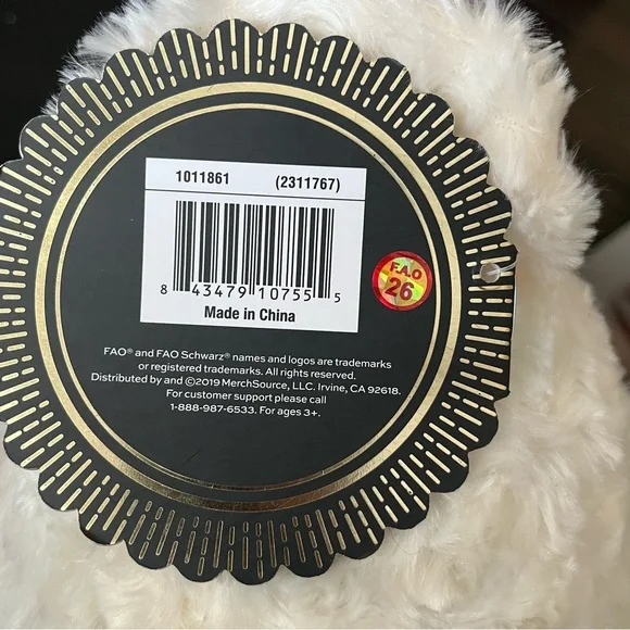 NEW FAO Schwarz Large Curly White Sitting Bear Plush - Return To Wonder - Picture 13 of 13